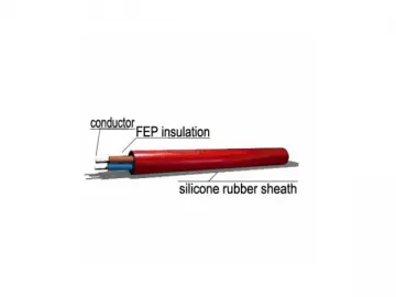 2×0.22mm2 FG FEP Silicone Rubber Sheath Heat Resistant Cable