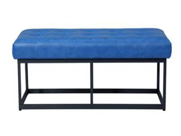 Metal Frame Hotel Leather Bench