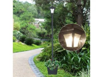 Cast Aluminum Post Planter Solar Powered LED Light, ST4212SSP4-A LED Light