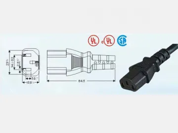 IEC 60320 C13 UL817/CSA Plug