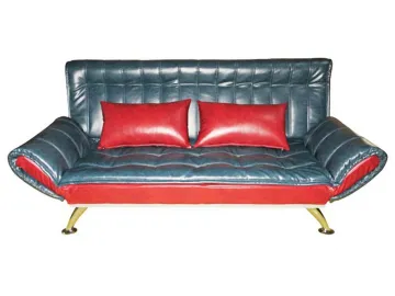 Folding Arm Leather Sofa Bed