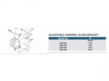 Stainless Steel Adjustable Handrail Glass Bracket