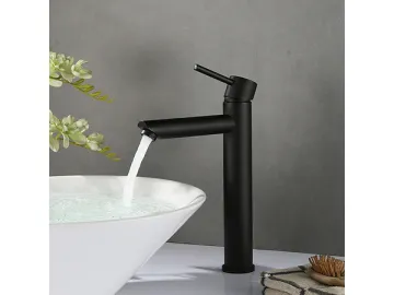 Single handle tall vessel sink faucet in matte black color  SW-BFS013(2)