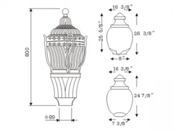 XLD-T87 Outdoor Post Light