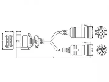 Cummins 6 &amp; 9-Pin Y Cable-I