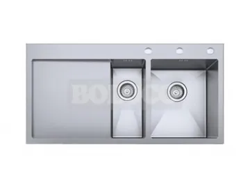 BL-734 Handmade 1.5 Bowl Stainless Steel Kitchen Sink