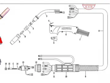 NW-501 Water Cooled MAG/MIG Gun