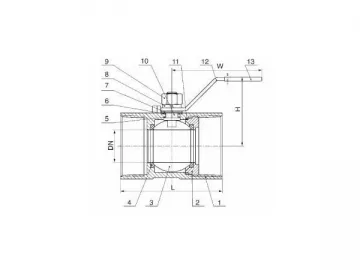 1PC Screwed Ball Valve