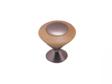 Zinc Alloy and Wood Cabinet Knob