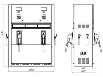 4-Nozzle Fuel Dispenser with Shorter Frame