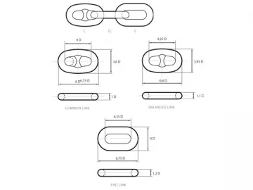 Stud Link Chain (End Link   Enlarged Link   Common Link)