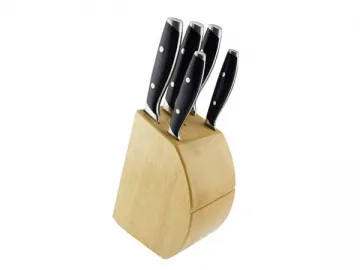 KC9 6-Piece Knife Set (5 Piece Kitchen Knives, Knife Block)