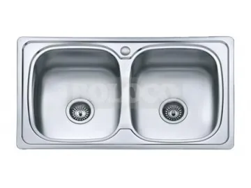 BL-898 Stainless Steel Double Bowl Kitchen Sink