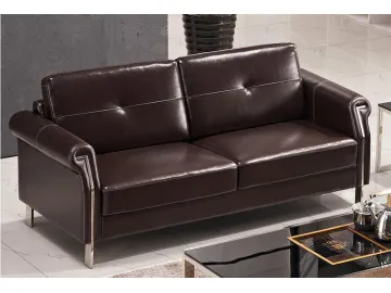 Brown Leather Office Sofa Set