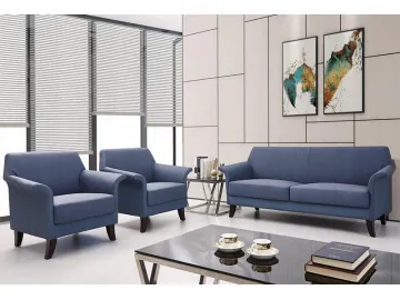 Office Reception Wood Frame Sofa Set