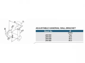 Stainless Steel Adjustable Handrail Wall Bracket