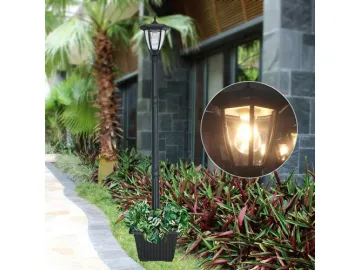 6 Panel Solar Powered LED Light with Post Planter, ST6221HP LED Light