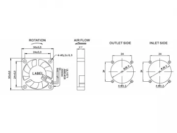 30×30×07mm DC Brushless Fan