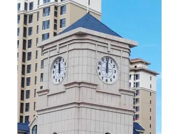 Flush Mount Tower Clock with Arabic Numerals