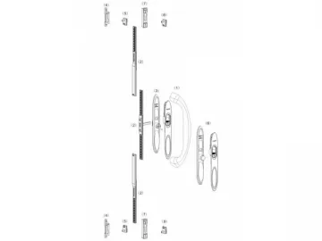 Shuttle Series: 4 Leaf Sliding Door Fitting