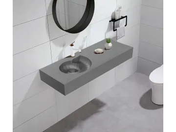 Quartz Stone Wall Mounted Sink PS-9020