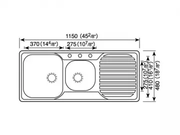 1100MM-1200MM Kitchen Sink