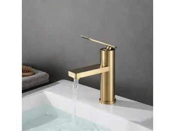 Single handle brushed gold basin faucet  SW-BFS012(1)