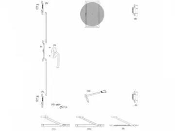 ASH20 Inward Opening Side Hung Window Fitting