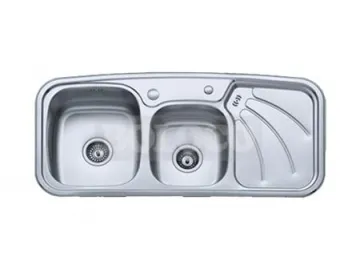 BL-827L Laser Cut Stainless Steel Double Bowl Kitchen Sink