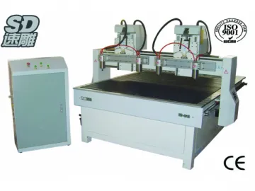 SD-1618 CNC Router with 4 heads for two columns