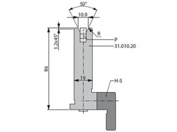 50° Dies, H=86mm, Amada Press Brake Tooling