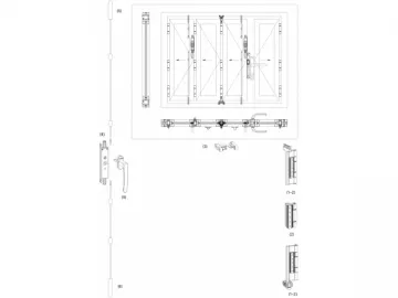 Aluminum Slide-Folding Door Fitting