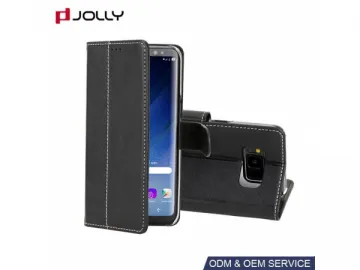 Leather Samsung Galaxy S8 Case, Waterproof Cell Phone Wallet Case