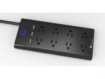 8 Way Surge Protector Power Board with 3.1A USB Charger