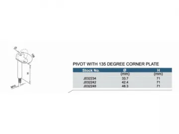 Stainless Steel Pivot With 135 Degree Corner Plate