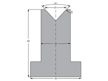 85° Dies, H=80mm, Amada Press Brake Tooling