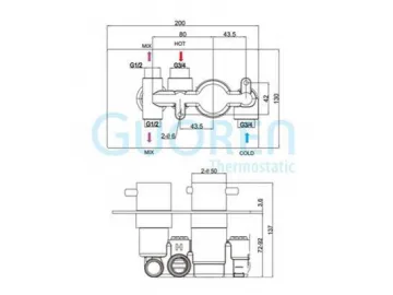 Dual Control Thermostatic Concealed Shower Valve