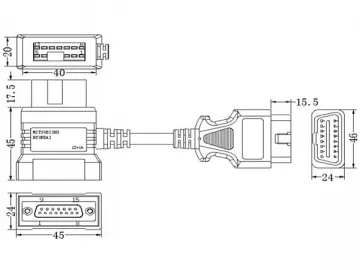 Mitsubishi/Hyundai 12 16 Pin Adapter