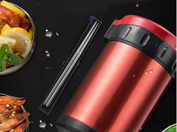 Stainless Steel Vacuum Food Flask Food Jar with Portable Handle