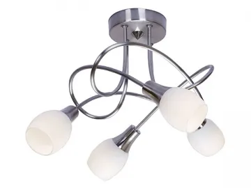 Satin Nickel Finish GU10 Energy Saving Spotlight with Frosted Glass Shade