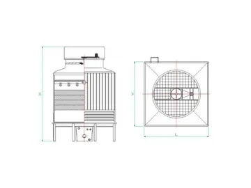 FRP Counterflow Cooling Tower (Ultra Low Noise)