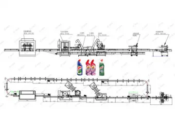 100ml-1000ml Corrosive Liquid Filling Line (Harpic Toilet Cleaner Packing)