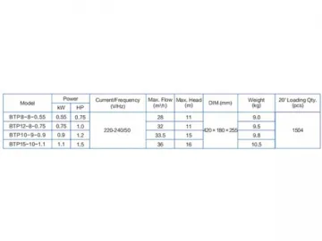 BTP Swimming Pool Pump