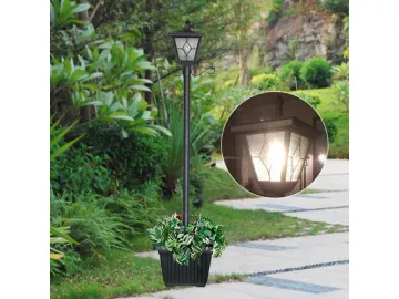 Solar Powered Lighting Cast Aluminum Post Planter LED Light, ST4220SSP4-A LED Light