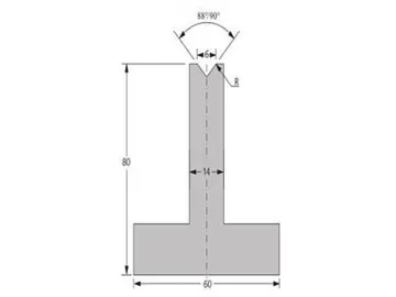 88/90° Dies, H=80mm, Amada Press Brake Tooling