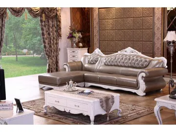 B011 Classic Leather Sectional Sofa