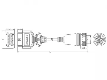 Cummins 16-Pin Cable