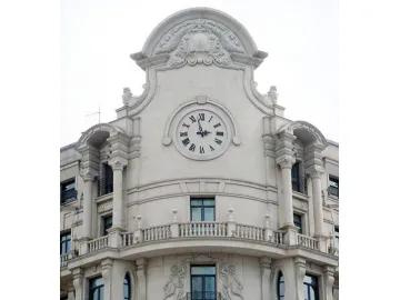 Silhouette Exterior Clock with Roman Numerals