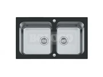 BL-777B Stainless Steel Double Bowl Rectangular and Square Kitchen Sink