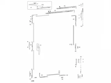 ATT50 Aluminum Tilt and Turn Window Fitting